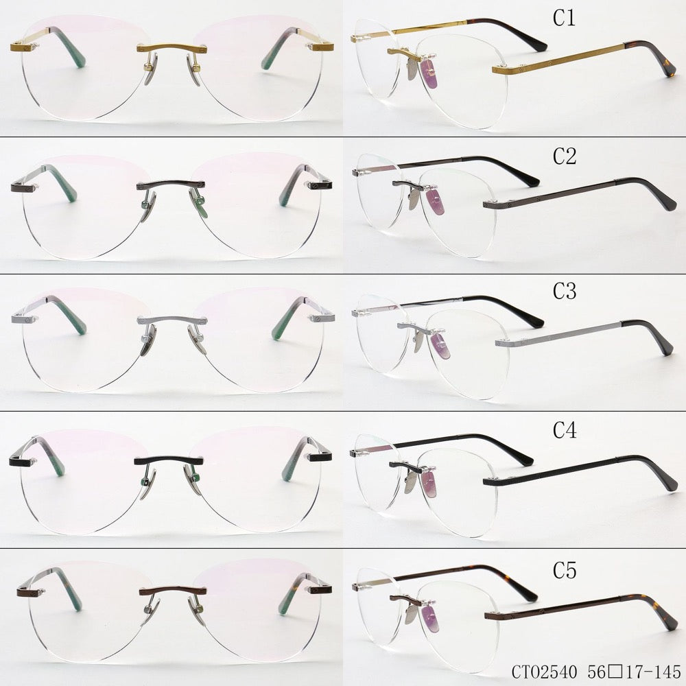 Harvey | Classic Titanium Aviator Rimless Eyewear Frames