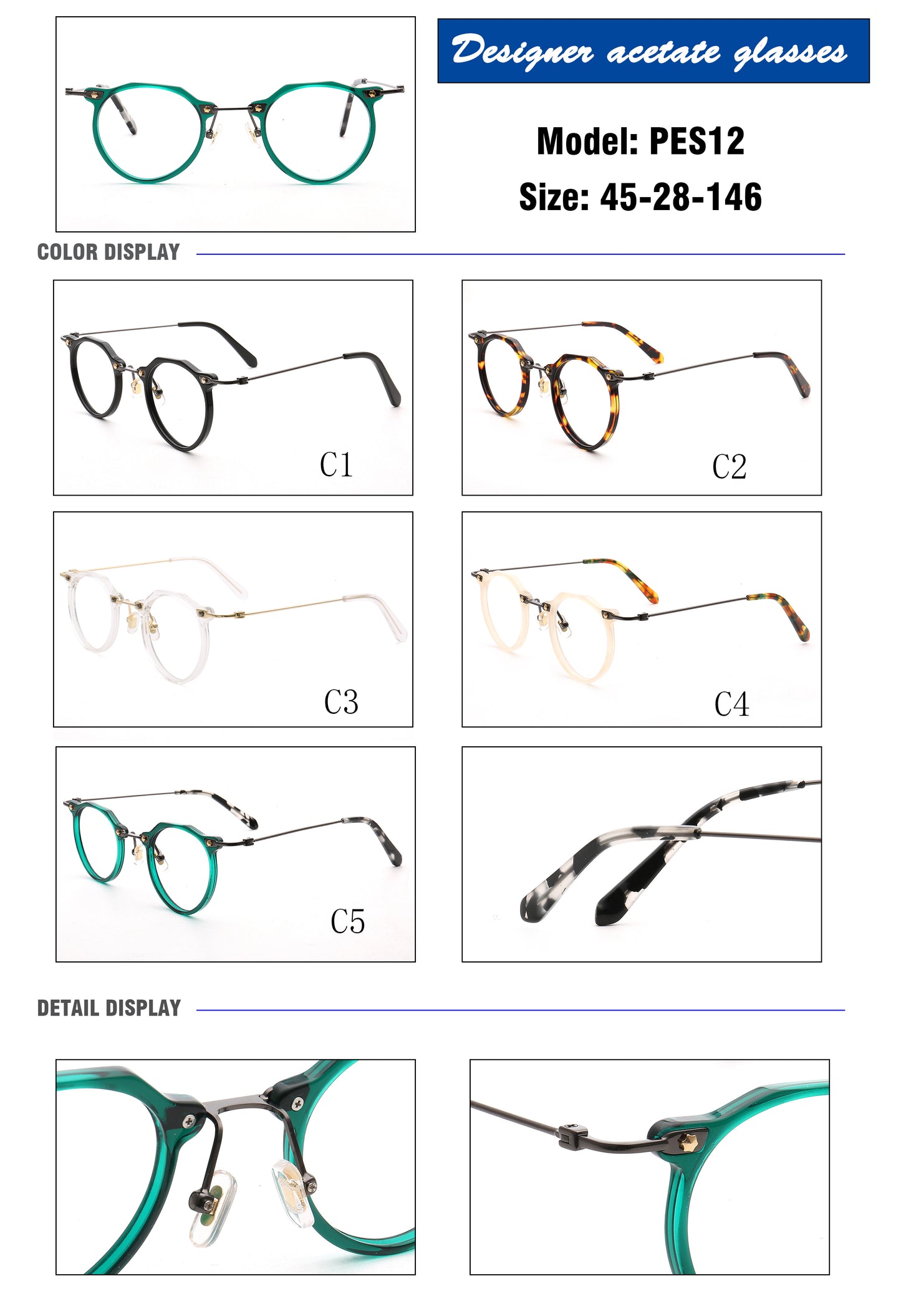 Noah | Montures de lunettes rondes vintage pour femme | Lunettes géométriques tendance pour homme
