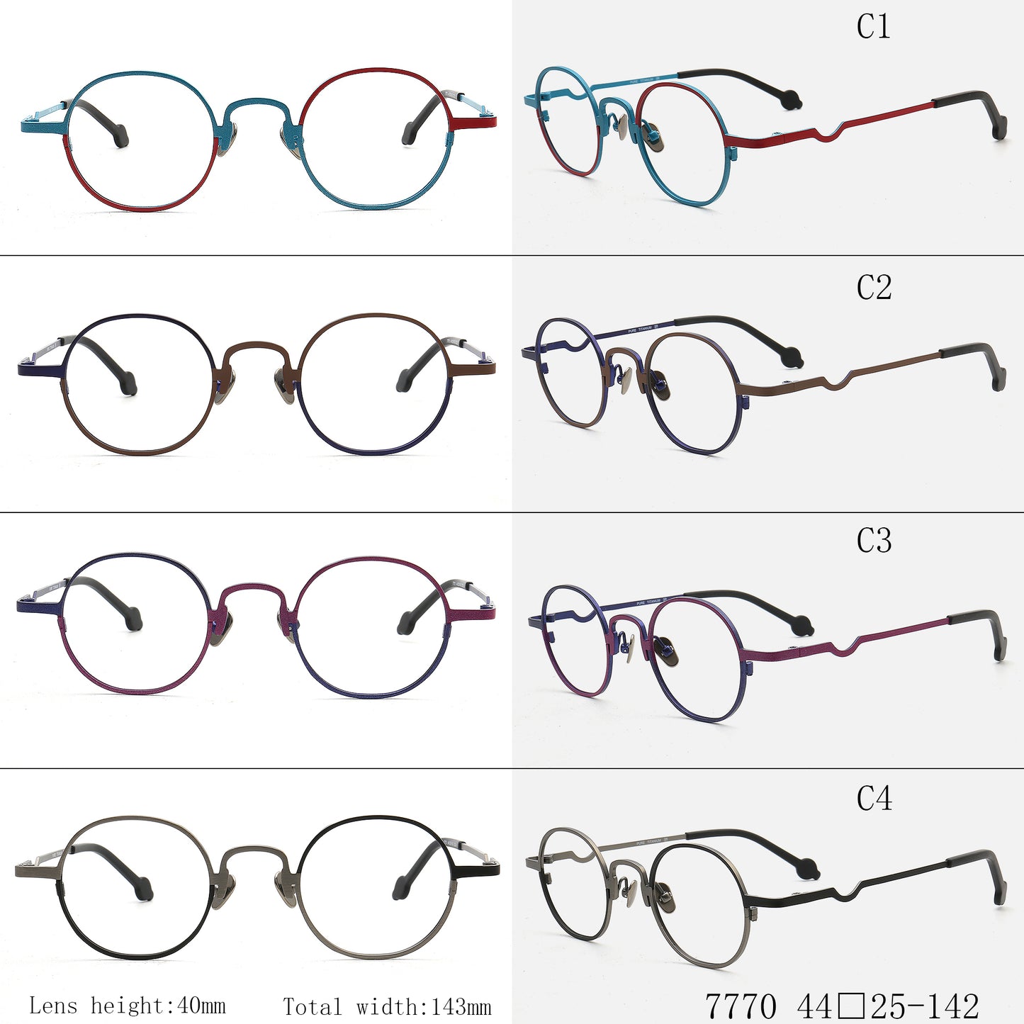 stylish round eyeglass frames titanium