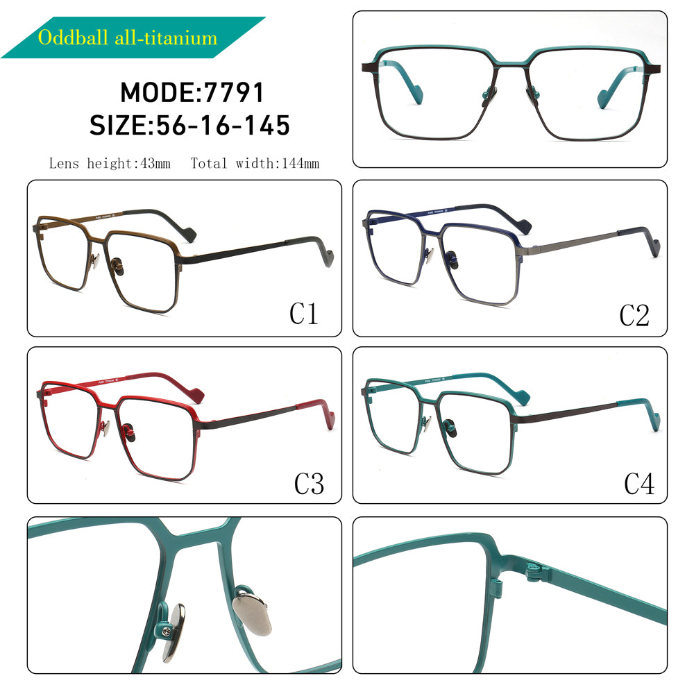 business mens oversize titanium eyeglasses frames square