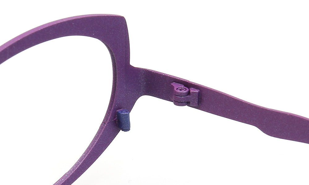 hinges of purple cat eye glasses frames