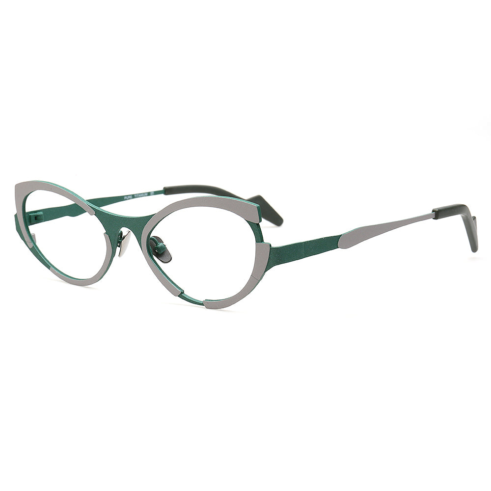 green grey cat eye eyewear for women