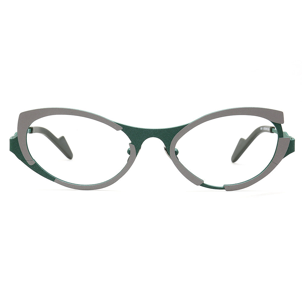 green grey cat eye women glasses frames titanium