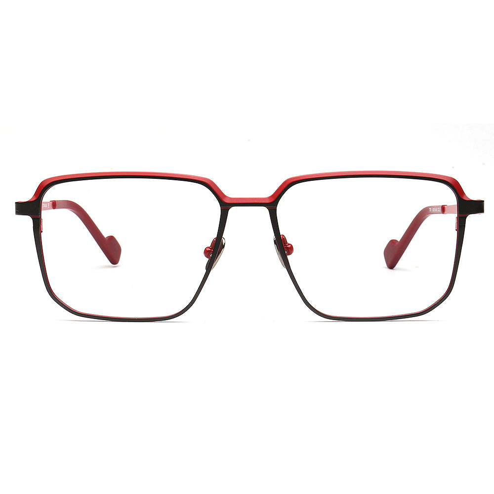 black red mens glasses frames titanium square