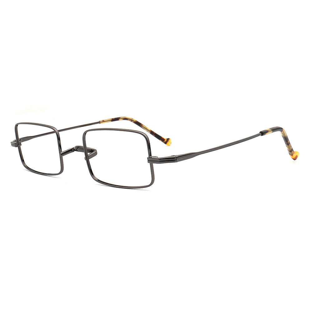 rectangle titanium spectacles for men gunmetal