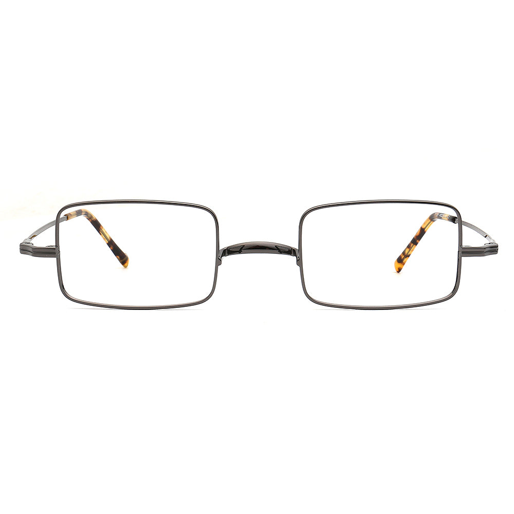 titanium glasses frames gunmetal rectangle