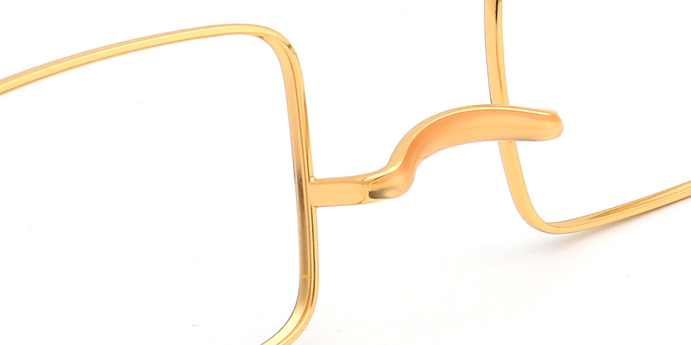 gold nose pads of titanium eyeglasses frames