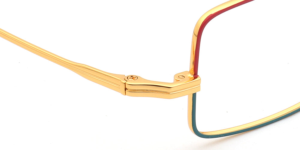 temple of titanium gold glasses frames square