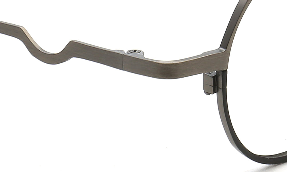 temple of grey titanium eyewear frames