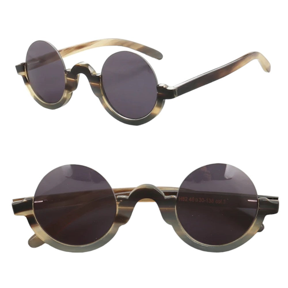 buffalo goggles Smith | Handmade Buffalo Horn Round Polarized Sunglasses