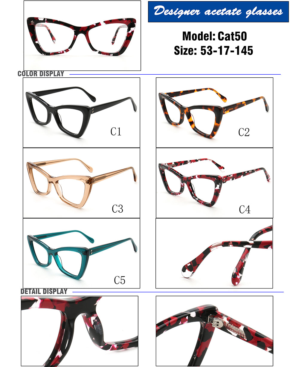 Morgane | Lunettes de tortue œil de chat pour femmes | Montures de lunettes optiques rétro vintage