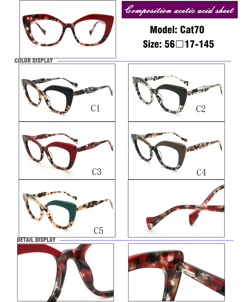 Vintage cat eye eyeglasses frames for women fashionable