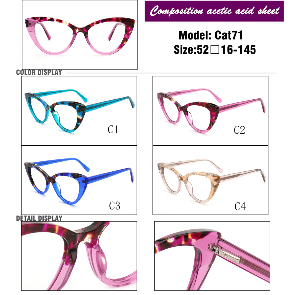 vintage fashionable cay eye glasses frames for women