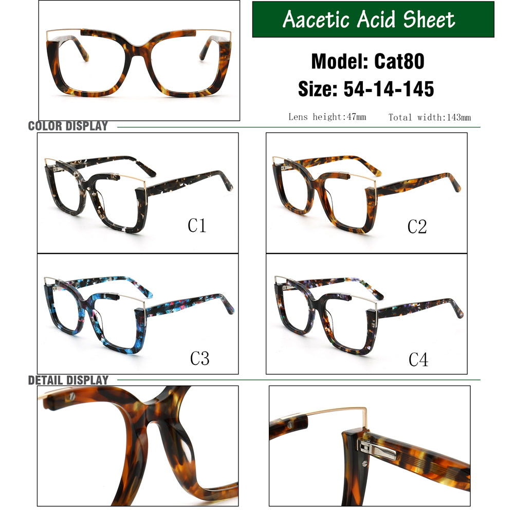 square oversize fashionable funky women eyeglass frames