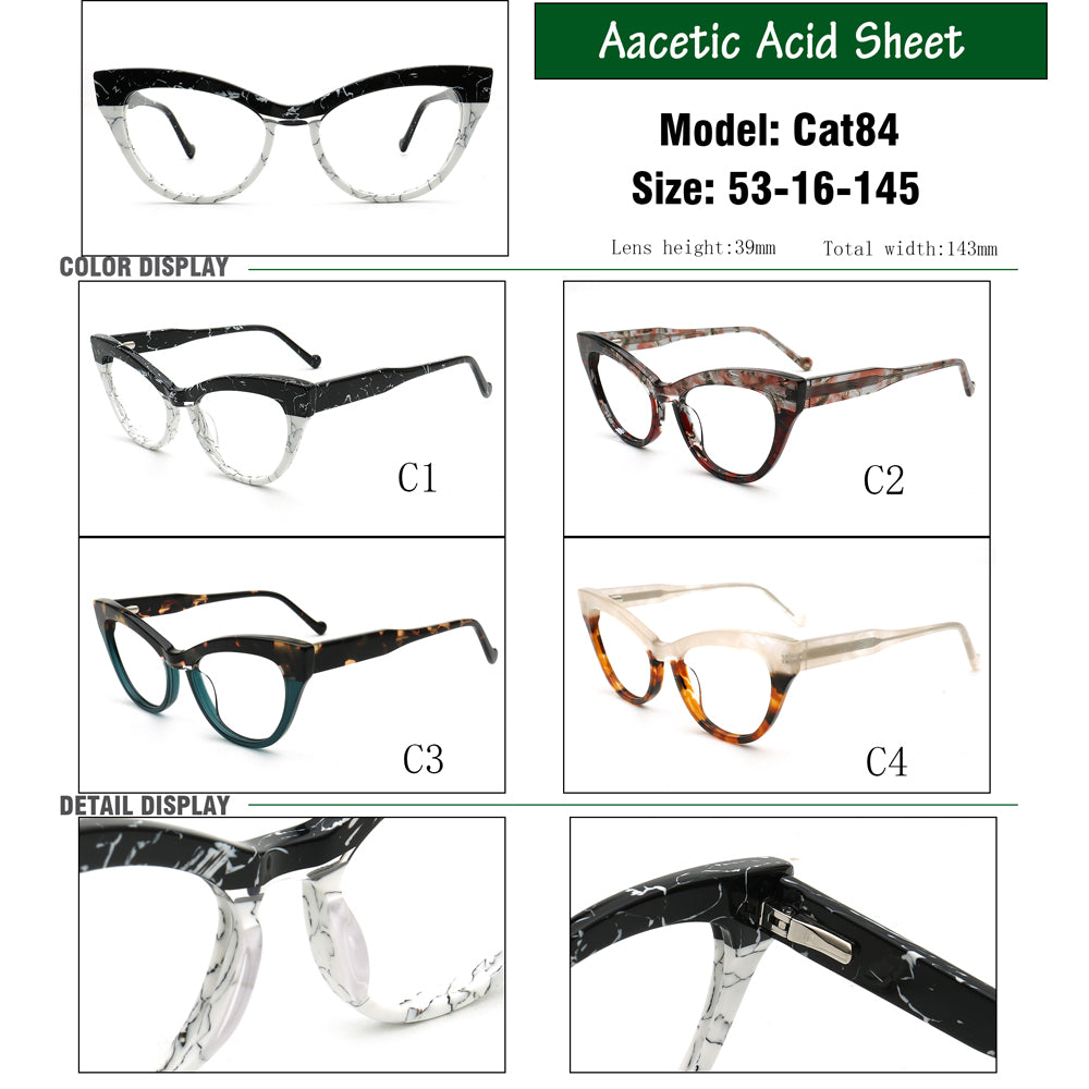 Elva | Lunettes œil de chat bicolores tendance pour femme | Montures optiques vintage rétro