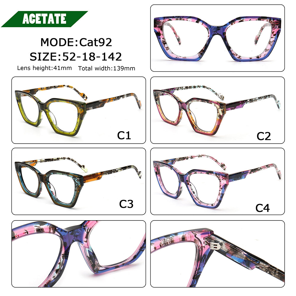 Hilary | Womens Vintage Floral Cat Eye Glasses Frames