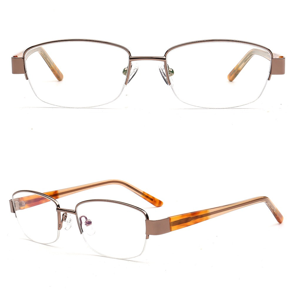 Womens Glasses Half Clear Glasses Emma Classic Women Semi Rimless