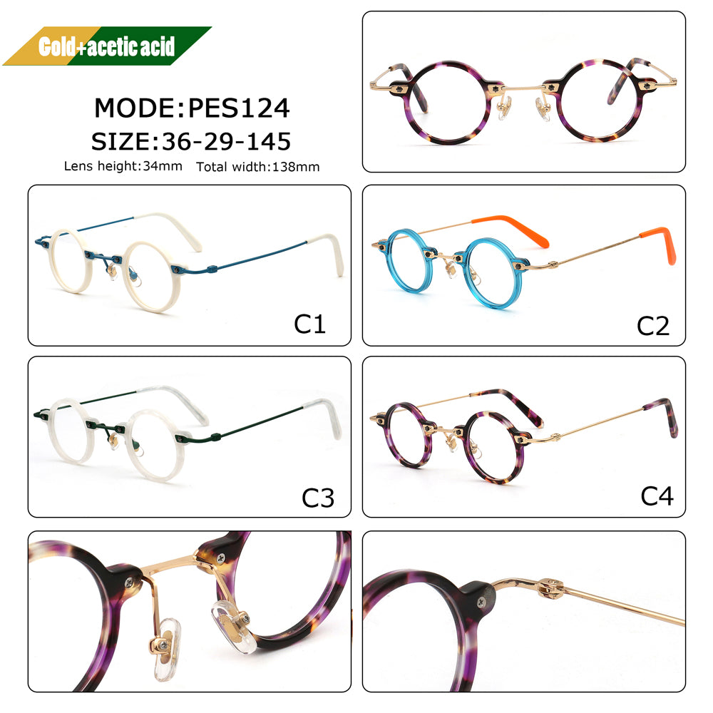Jet | Retro Small Round Men Eyeglasses | Trendy Hipster Women Vintage Optical Glasses Frames