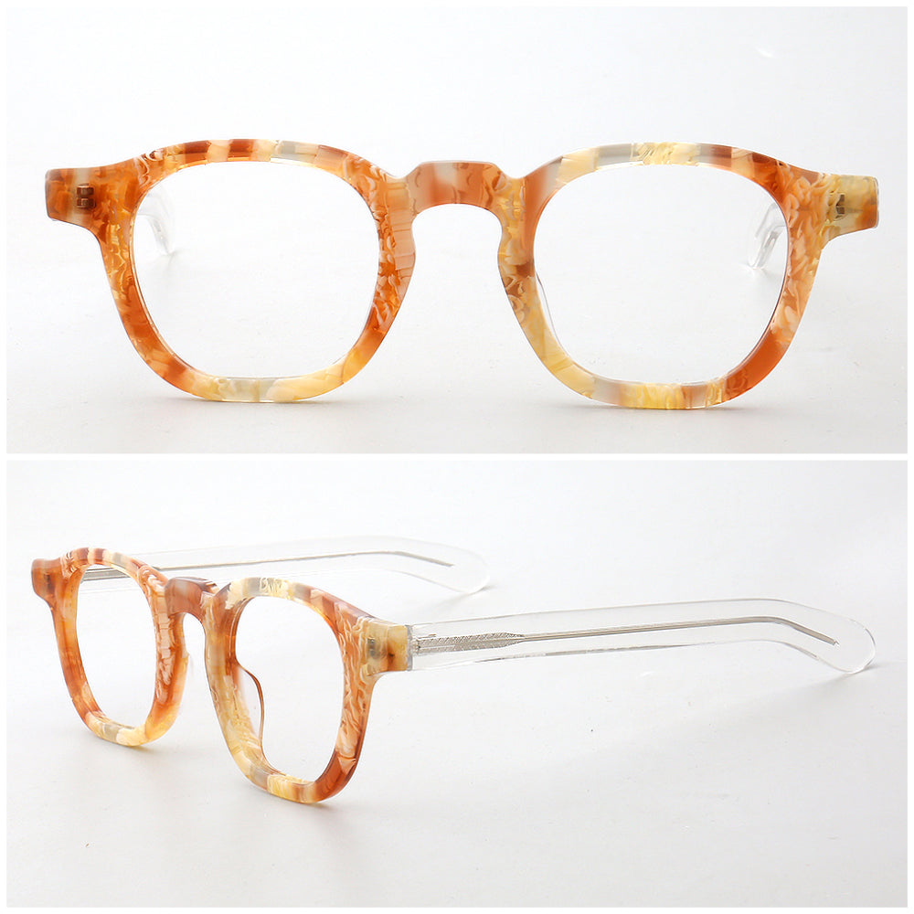 Newport | Classic Patterned Acetate Eyeglasses | Colorful Unisex Round Full Rim Frames