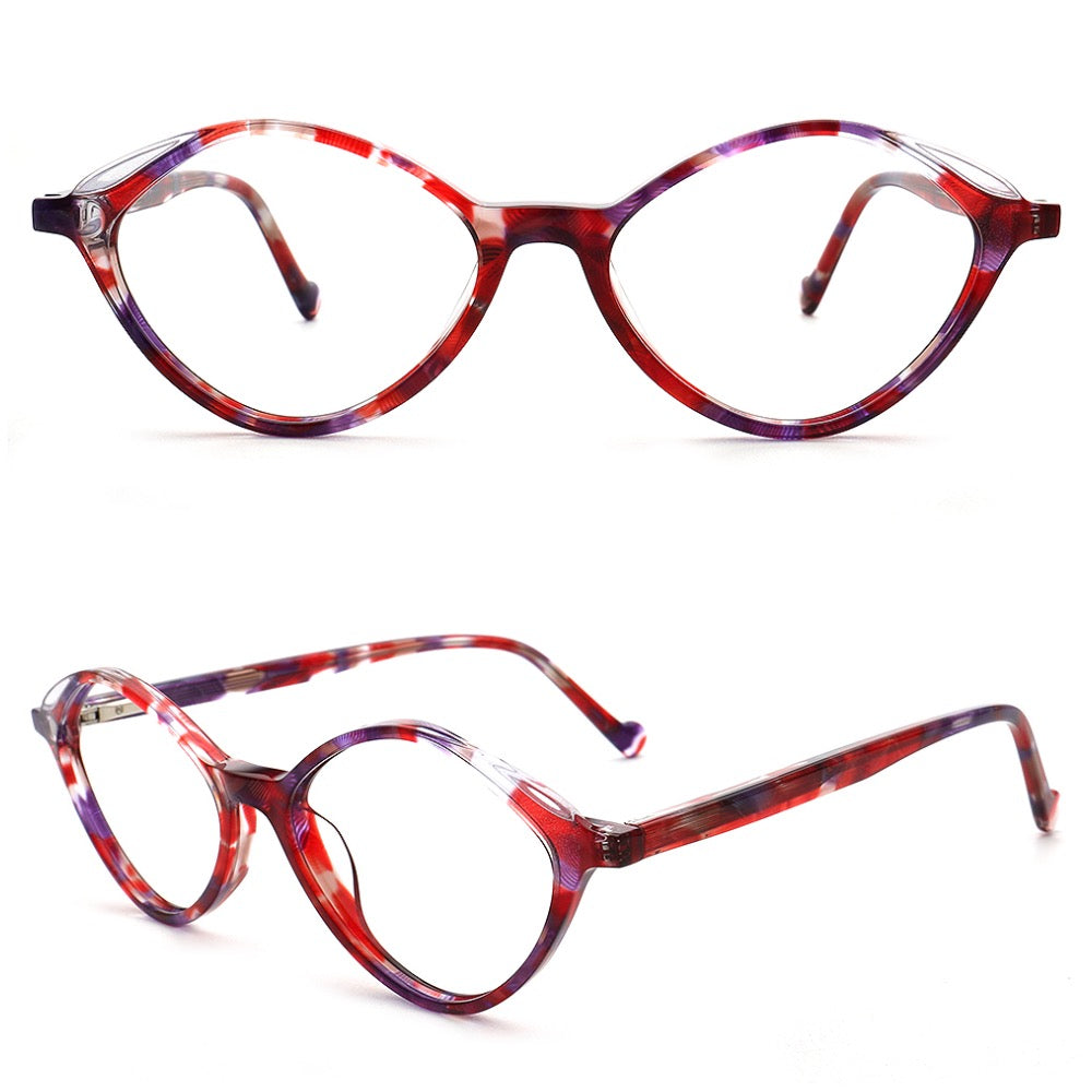 Bella Modern Diamond Shape Floral Optical Eyeglass Frames Womens R