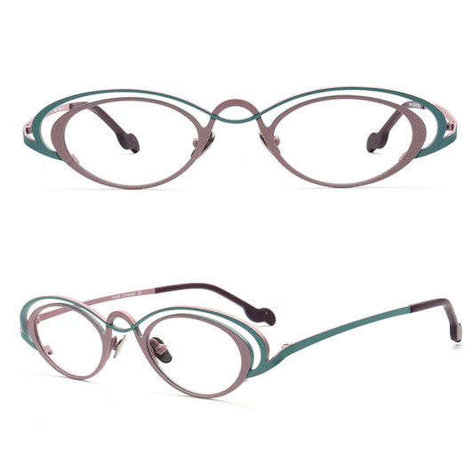 Burke | Funky Titanium Oval Glasses Frames