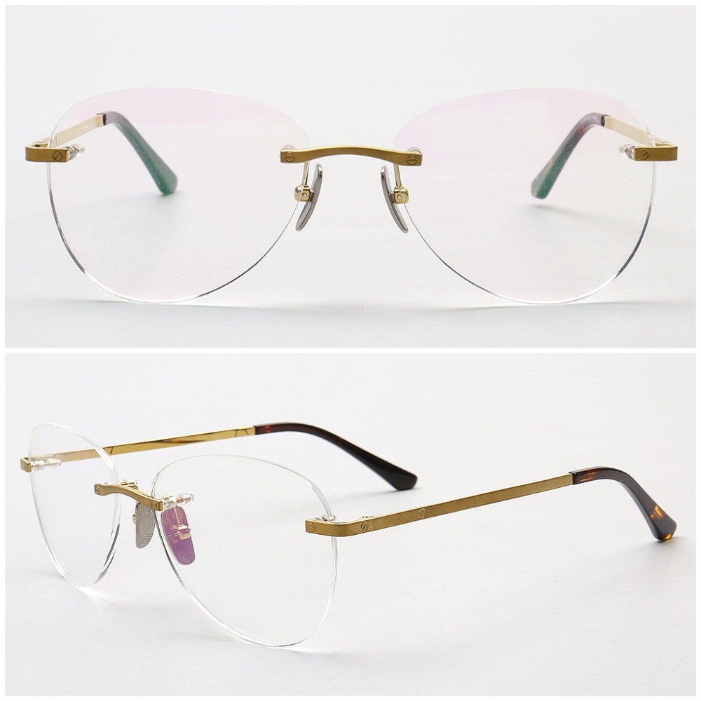 Harvey | Classic Titanium Aviator Rimless Eyewear Frames