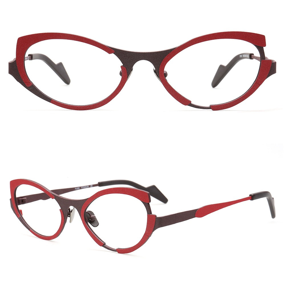 vintage cat eye titanium spectacles for women