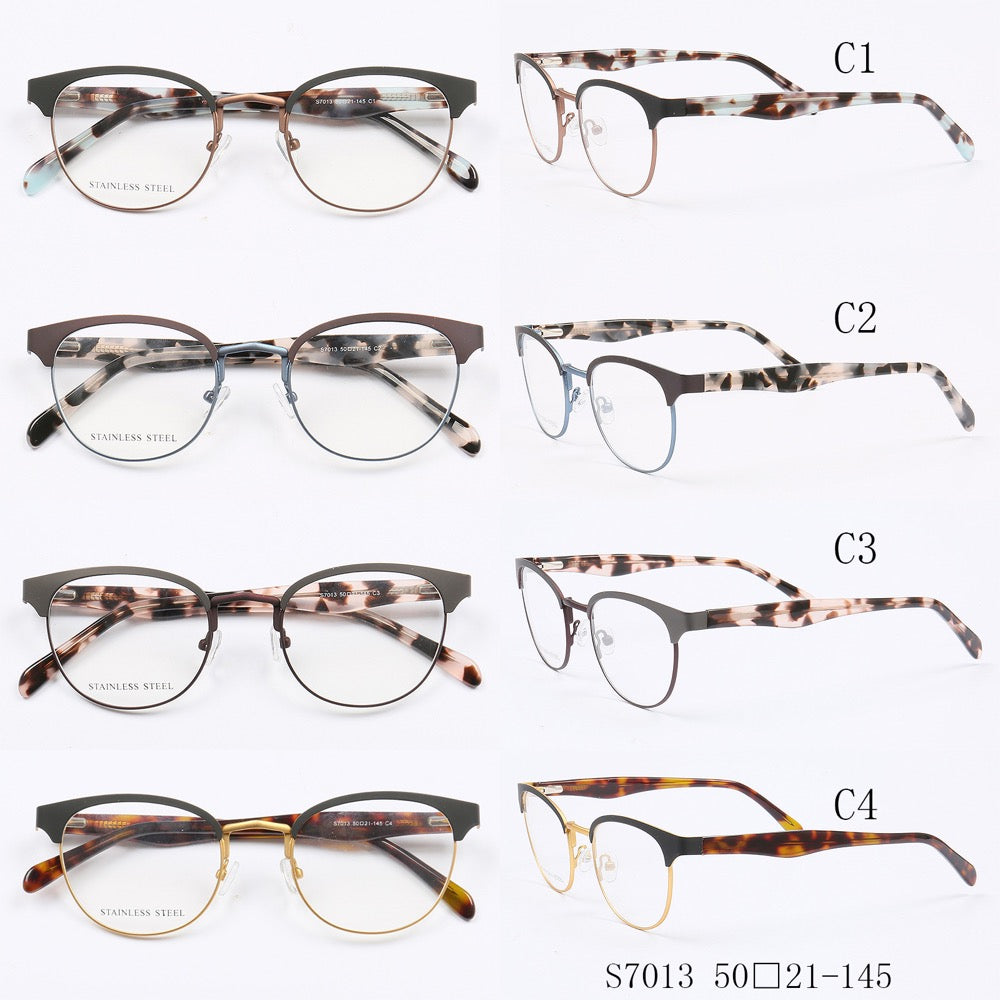 Géorgie|Montures de lunettes rondes élégantes en acier inoxydable pour femmes