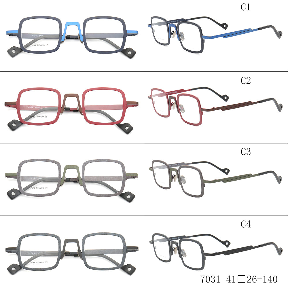 Rubén | Monturas de gafas de titanio con montura completa, cuadradas y originales | Anteojos ligeros modernos de dos tonos online