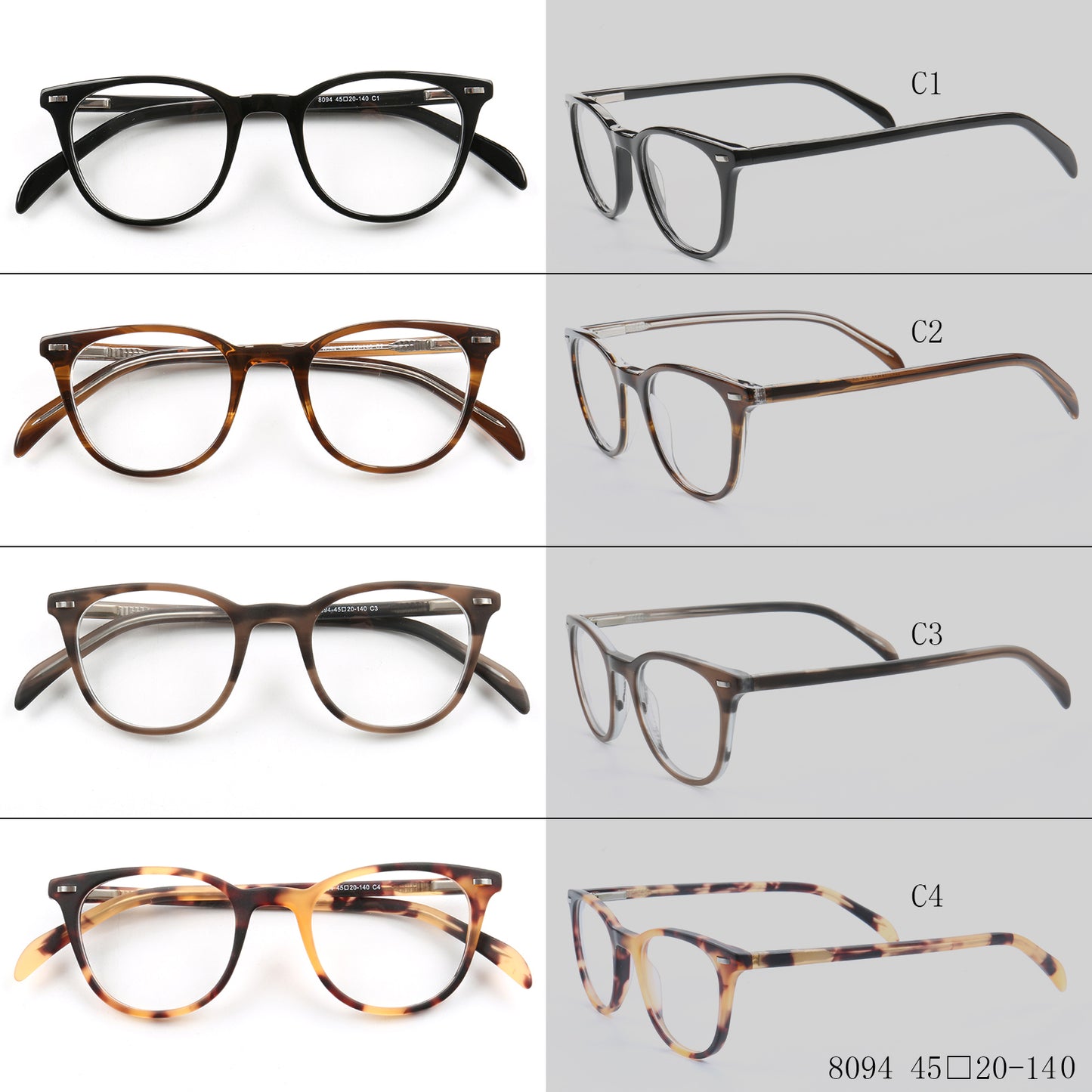 Fashionable round full rim eyeglasses
