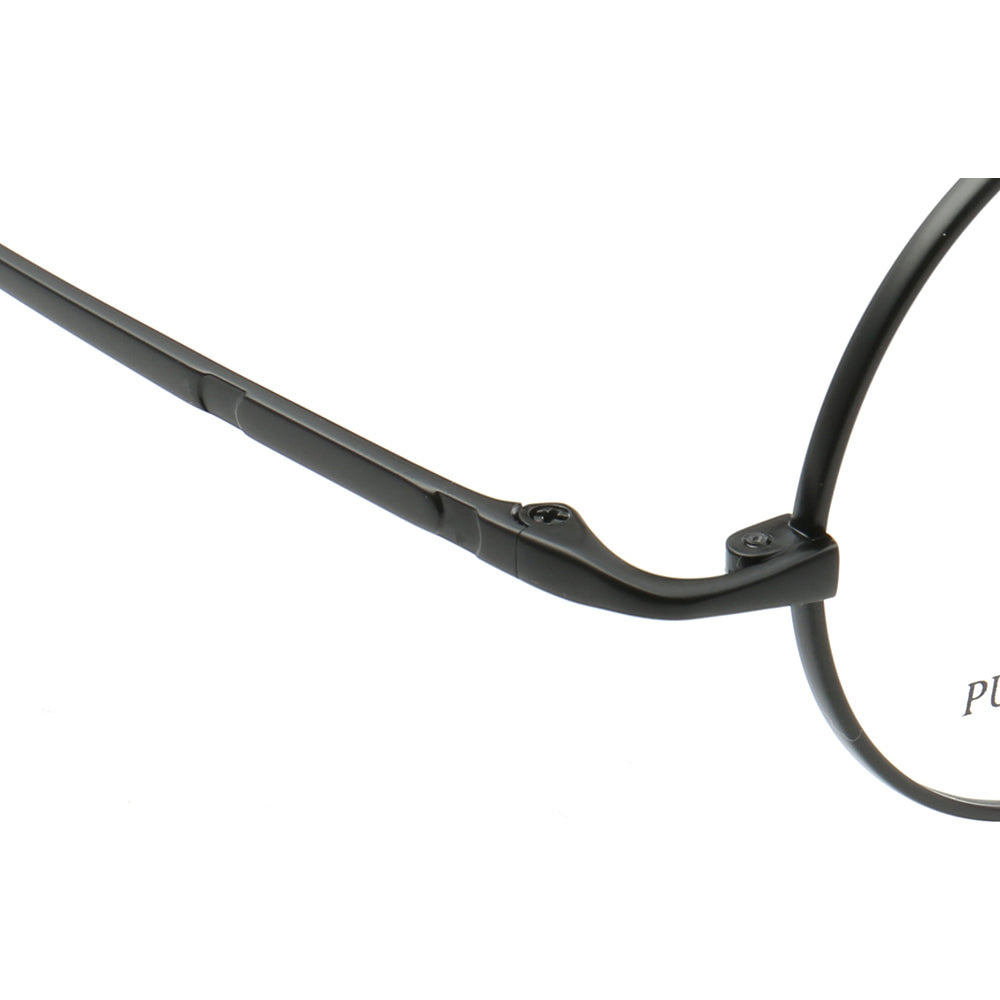 Temple of retro round titanium glasses
