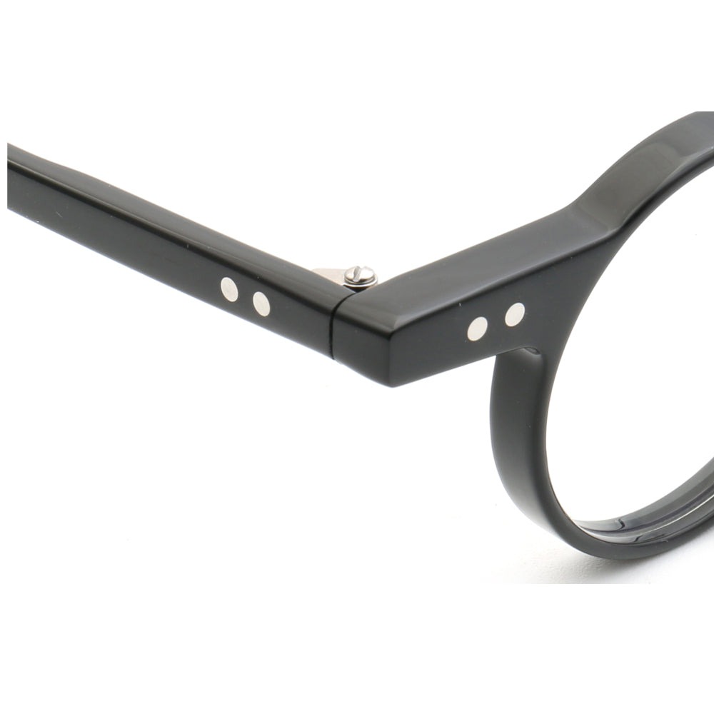 Temple of round black retro glasses frames