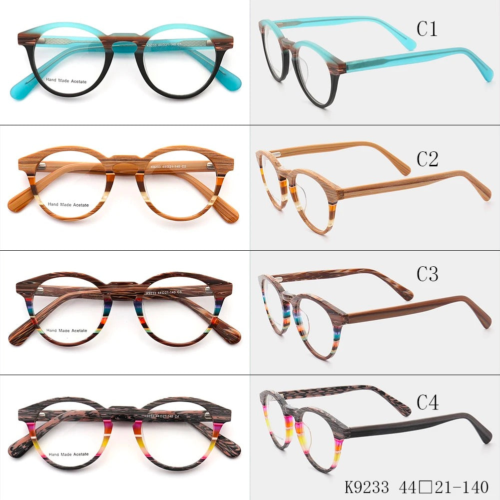 Element | Colorful Striped Men Eyeglass Frames | Modern Round Retro Women Glasses