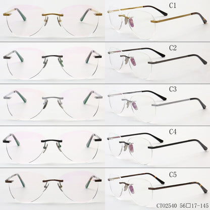 Harvey | Classic Titanium Aviator Rimless Eyewear Frames
