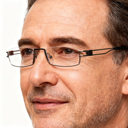 Kelcey | Rectangle Half Rim Metal Glasses Frames