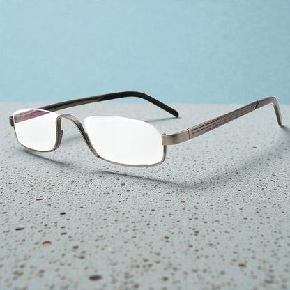 Benedict | Vintage Rectangle Half Rim Reading Glasses Anti Blue Light