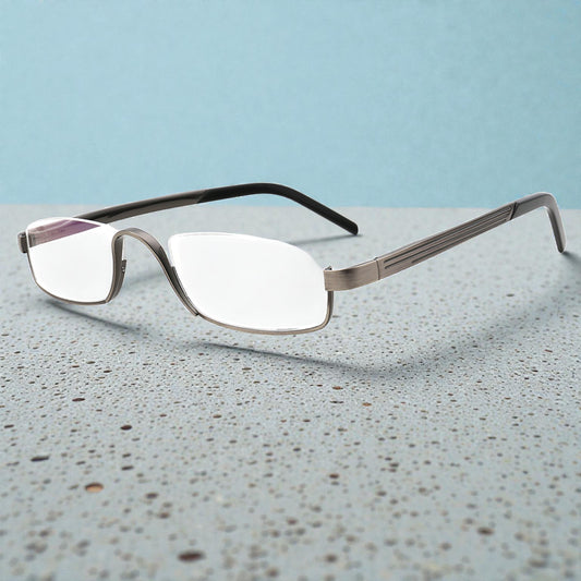 Benedict | Vintage Rectangle Half Rim Reading Glasses Anti Blue Light