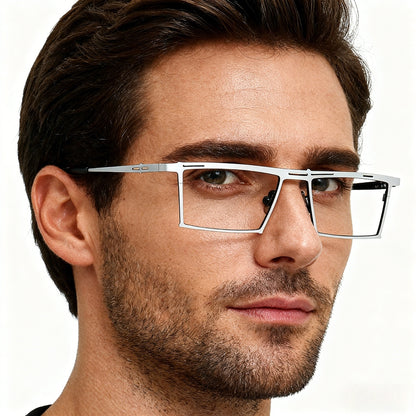 Ethan | Business Rectangular Titanium Spectacles