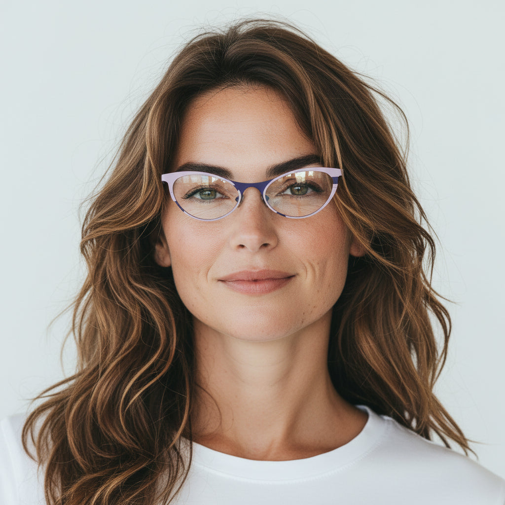 Tabatha | Sleek Pure Titanium Cat Eye Glasses For Women | Colorful Two Toned Eyeglasses