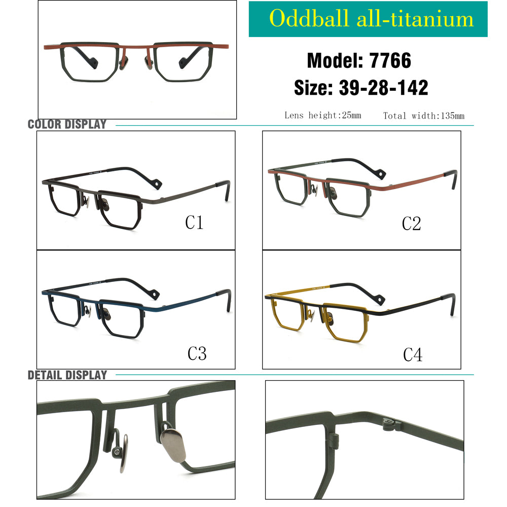 narrow square titanium glasses frames