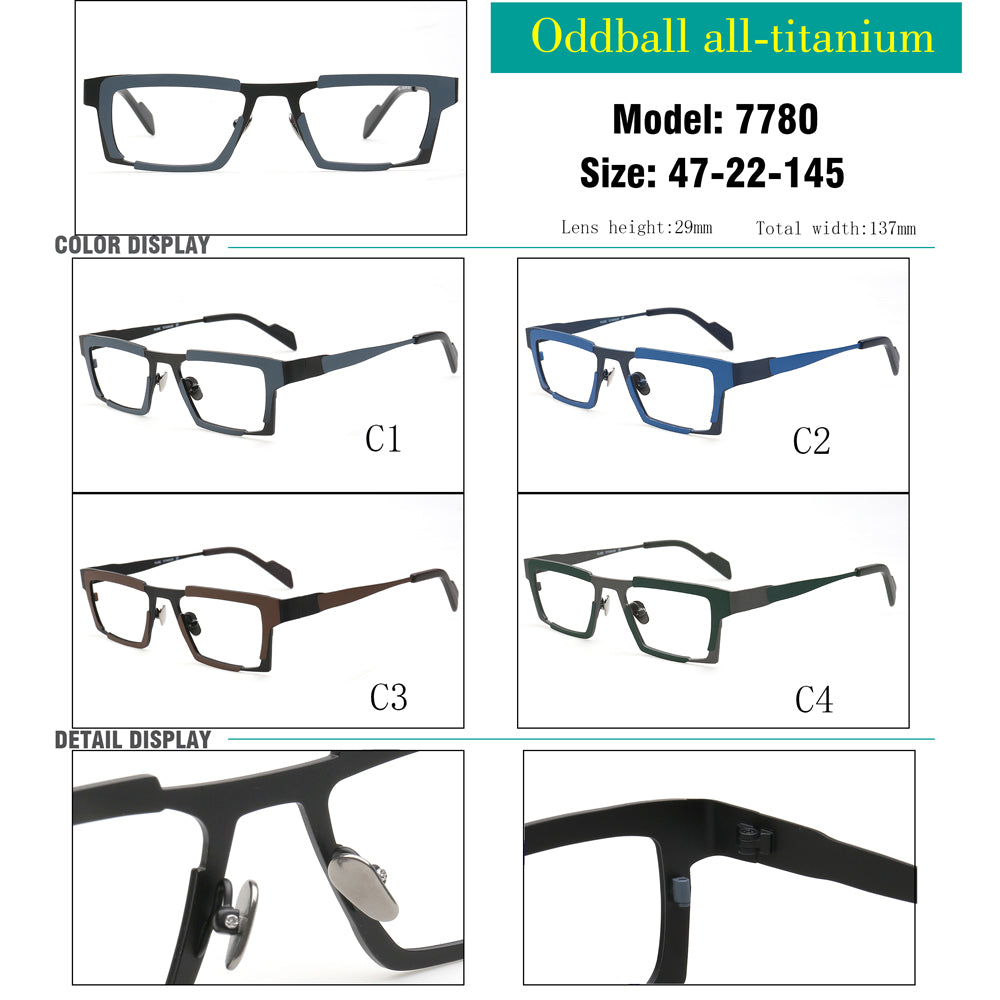 rectangle vintage eyeglasses frames for men two tone