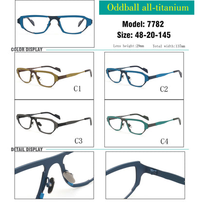 irregular mens titanium eyeglasses frames vintage spectacles