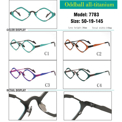 Vintage eyeglasses frames titanium diamond shape
