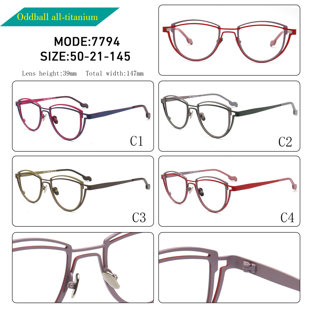 Judy | Stylish Geometric Titanium Glasses Frames