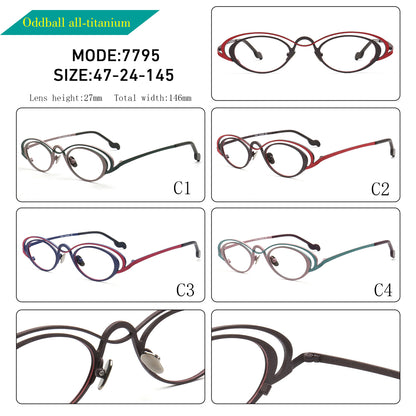 Burke | Funky Titanium Oval Glasses Frames