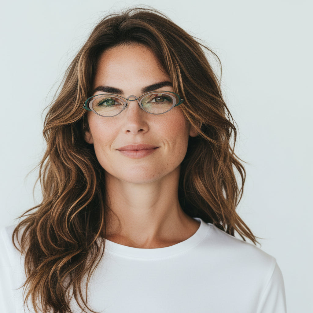 Burke | Funky Titanium Oval Glasses Frames