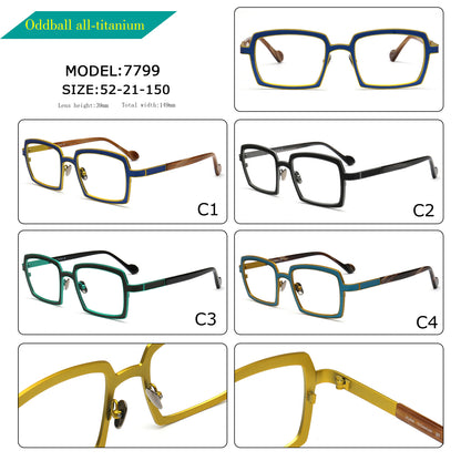 Eden | Chic Two Toned Square Titanium Prescription Spectacles