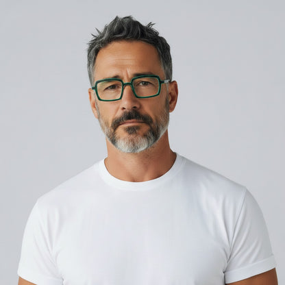 Eden | Chic Two Toned Square Titanium Prescription Spectacles