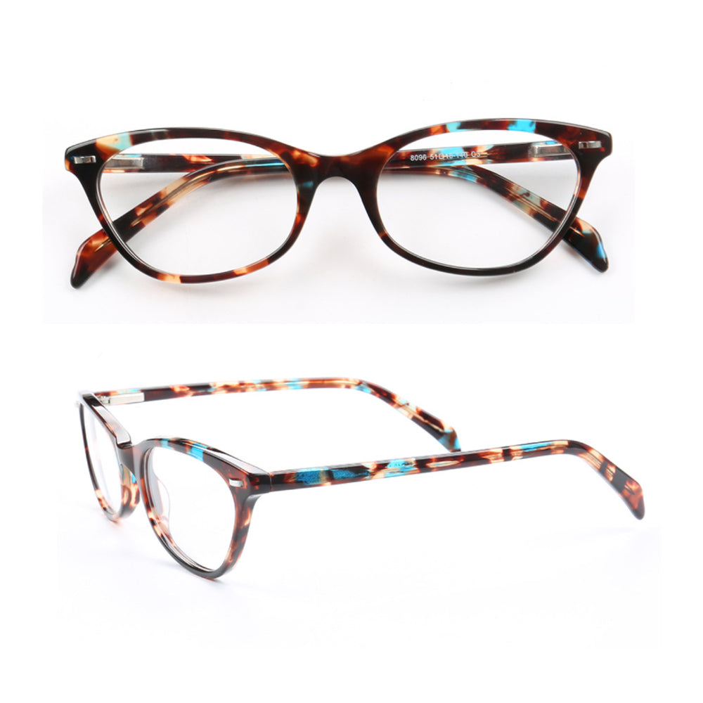 Louisa | Multicolored Cat Eye Glasses For Women | Patterned Acetate & Tortoise Shell Finish