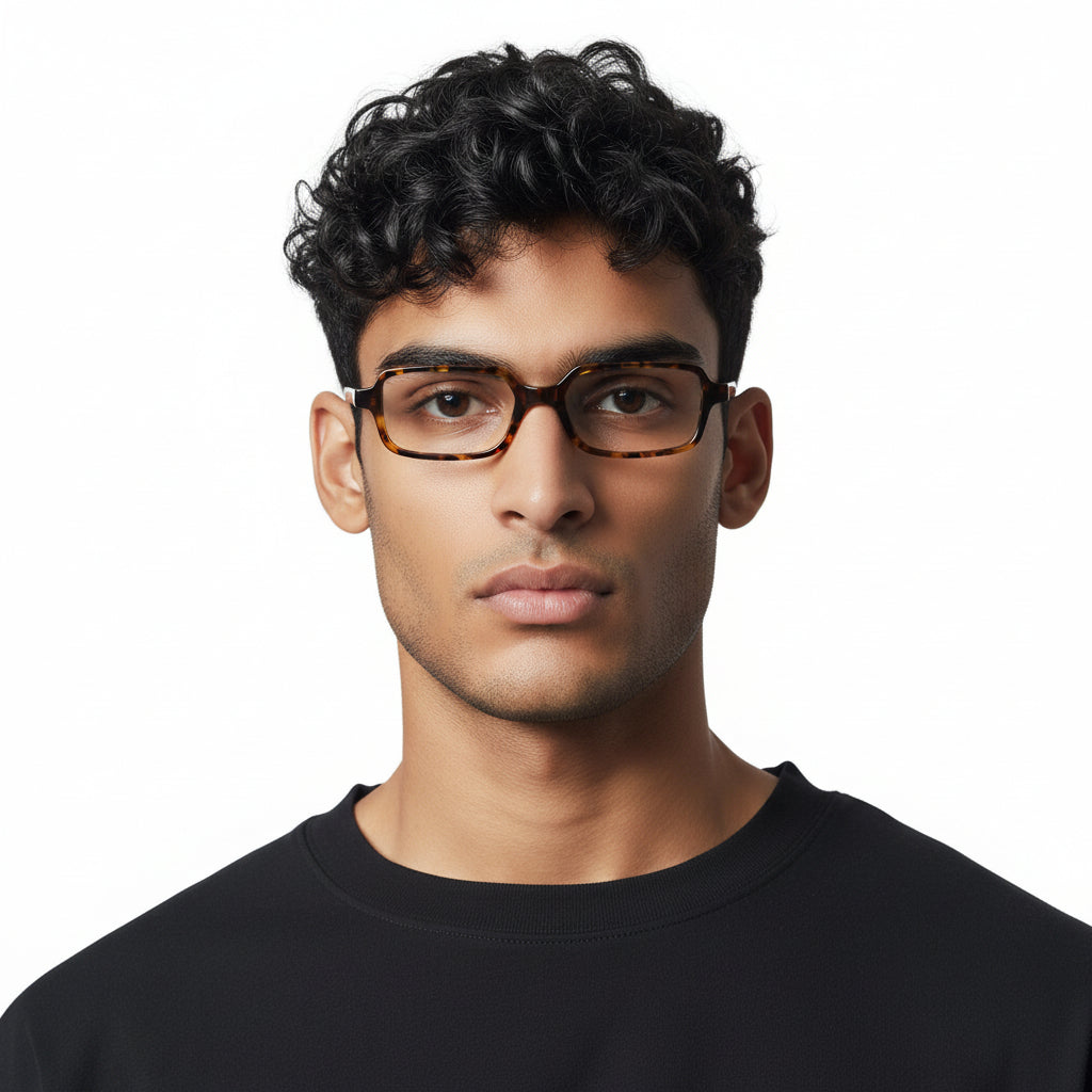 rectangle glasses frames tortoise 